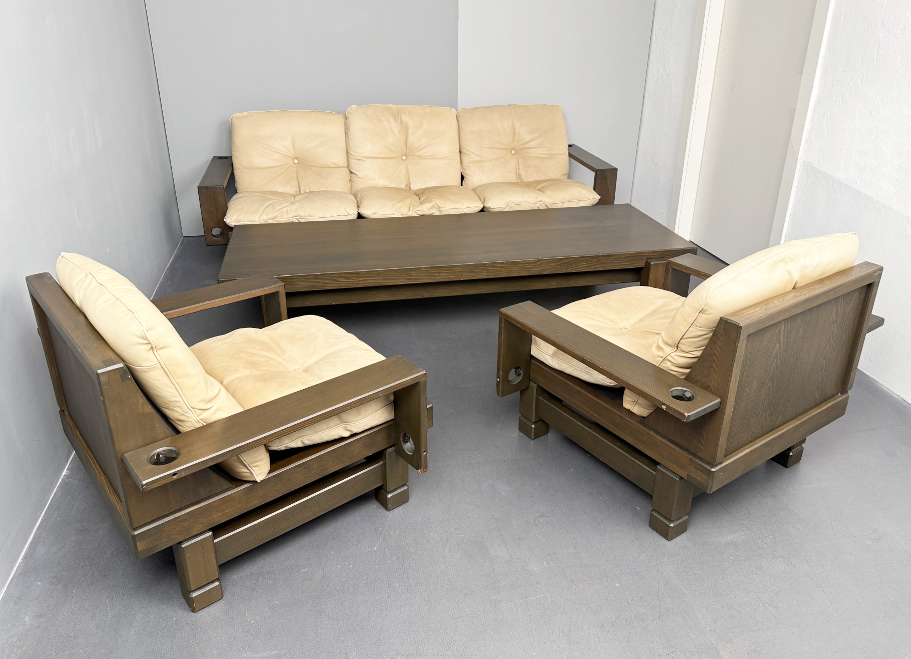 Brutalistische Sitzgruppe Modell St. Moritz von Klaus Rausch für Rausch Furniture Co., Deutschland, 1960er