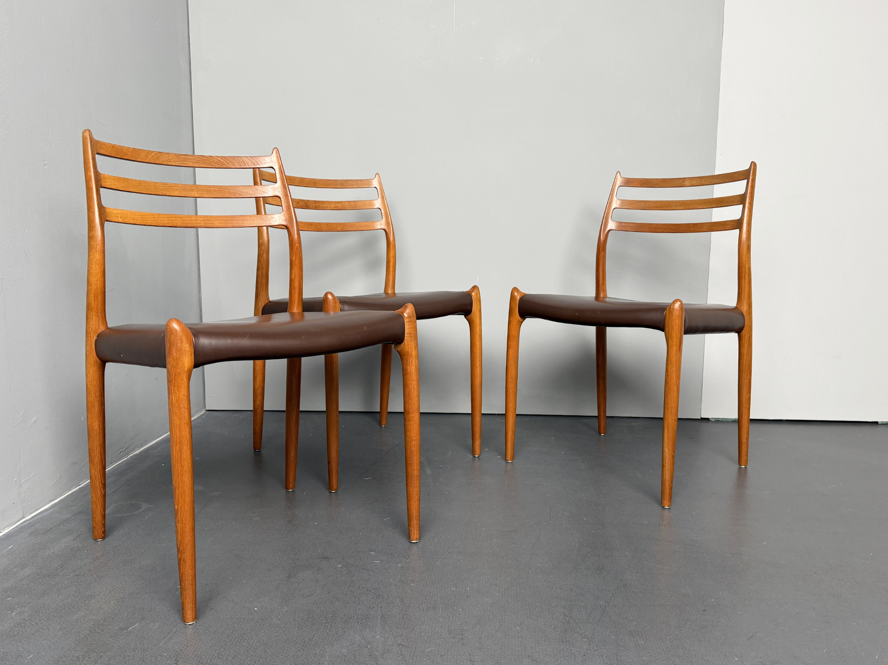 3er Set Teak Stuhl, Modell 78 von Niels Otto Möller für JL Möllers Möbelfabrik, Dänemark, 1960er